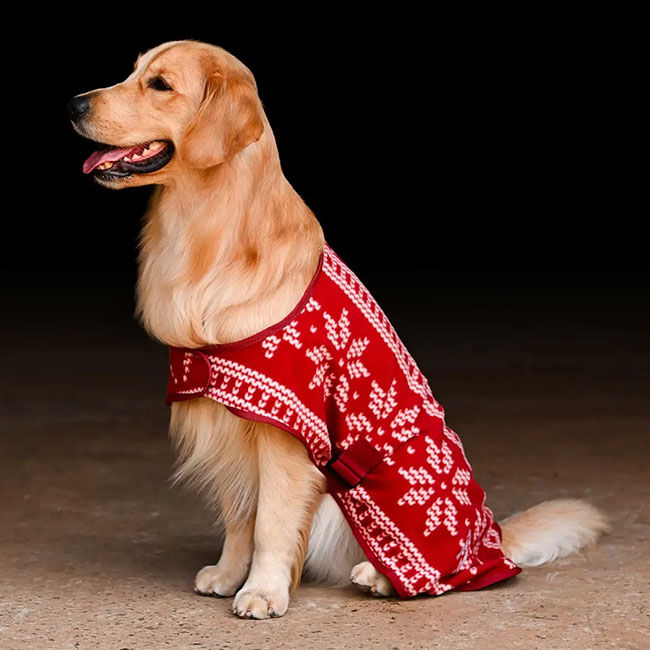 Horze Santa Dog Fleece Coat - Red image number null