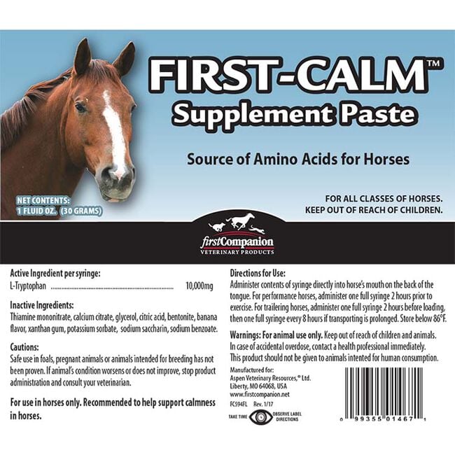 First Companion Veterinary First-Calm Supplement Paste - 1 oz image number null