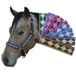Intrepid International Leather Crown Diamond Pattern Halter