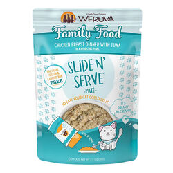 Weruva Cat Slide N' Serve Pat&eacute; - Family Food - Chicken Breast Dinner with Tuna in a Hydrating Pur&eacute;e - 2.8 oz