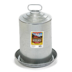 Little Giant Double-Wall Metal Poultry Waterer - 3-Gallon Capacity