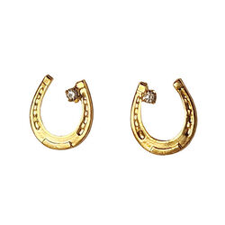 Finishing Touch of Kentucky Earrings - Horseshoe with Swarovski Crystals - Gold