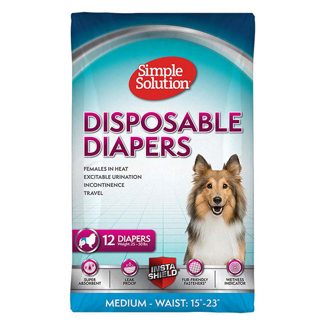 Simple Solution Disposable Female Dog Diapers - 12-Count image number null