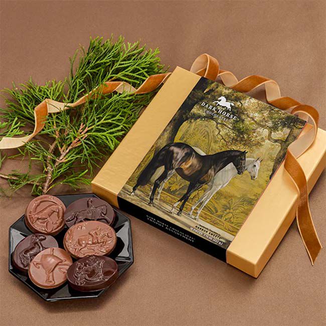 Harbor Sweets Dark Horse Chocolates Regal Pair Trophy Assortment - 16 Pieces image number null