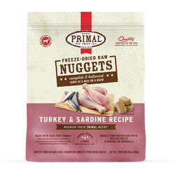Primal Freeze-Dried Raw Nuggets Dog Food - Turkey & Sardine Recipe - 14 oz