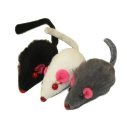 Multipet Fur Mice Cat Toy - Assorted Colors