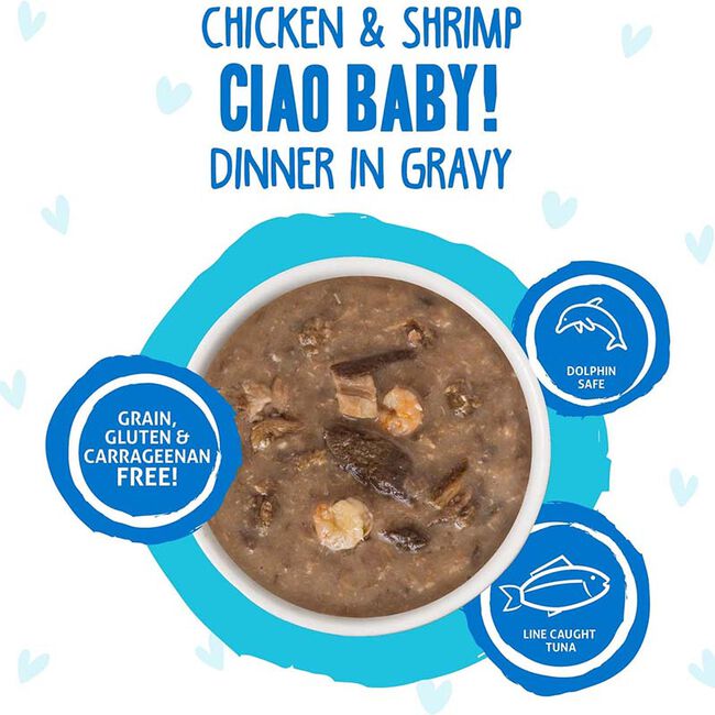 Weruva BFF OMG Cat Food - Ciao Baby! Chicken & Shrimp Dinner in Gravy - 2.8 oz image number null