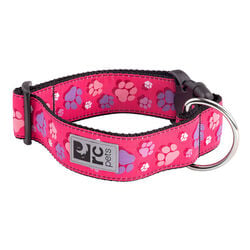RC Pets Wide Clip Dog Collar - Fresh Tracks Pink
