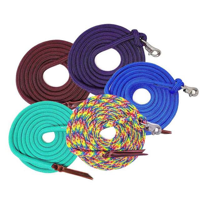 Knotty Girlz 9/16 Diameter Premium Polyester Yacht Braid Lead Rope with  Trigger Bull Snap End
