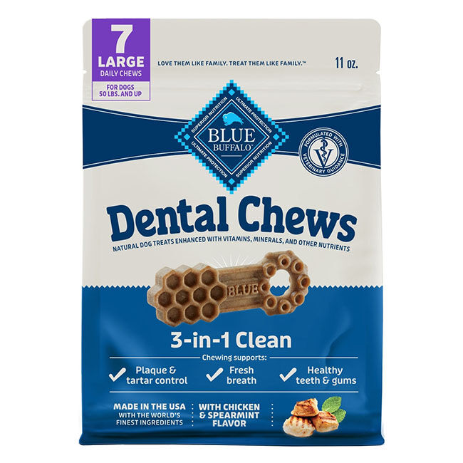 Blue Buffalo Dental Chews with Chicken & Spearmint Flavor image number null