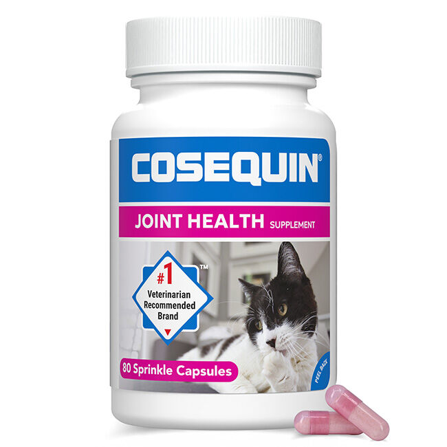 Nutramax Cosequin for Cats Joint Health Supplement, Contains Glucosamine for Cats, Chondroitin, and Omega-3s - Sprinkle Capsules - 80 Capsules image number null