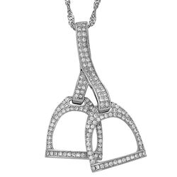 AWST International Rhodium Double Stirrup Necklace