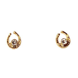 Finishing Touch of Kentucky Earrings - Mini Horseshoe - Gold & Diamond