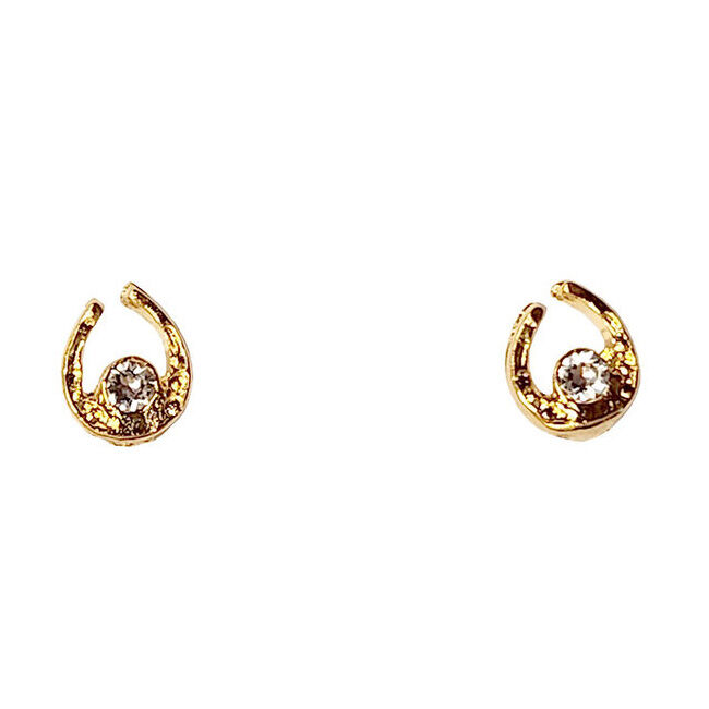 Finishing Touch of Kentucky Mini Horse Shoe Earrings - Gold and Diamond  image number null