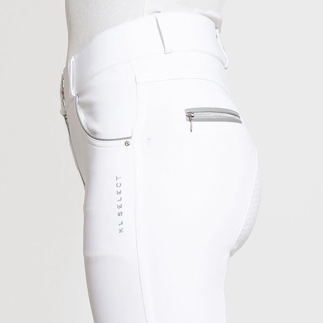 KL Select Women's Gabrielle Full Seat Breech - White/Gray image number null