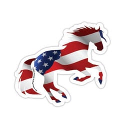 Horse Hollow Press Die-Cut Sticker - Patriotic Horse
