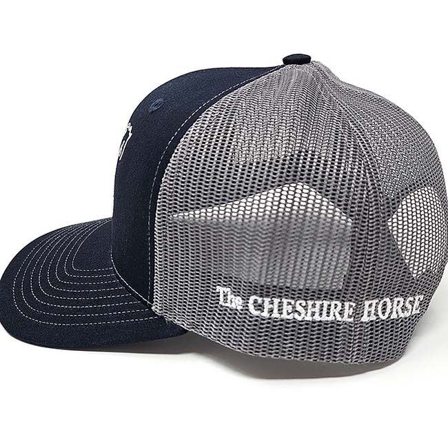 The Cheshire Horse Logo Trucker Hat - Navy/Charcoal image number null