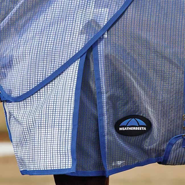 WeatherBeeta ComFiTec Ripshield Fly Sheet Detach-A-Neck - White/Cobalt image number null