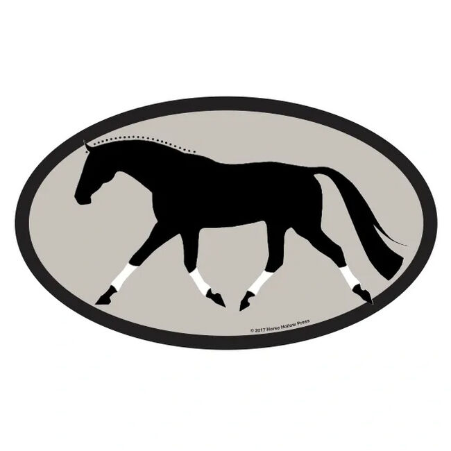 Horse Hollow Press Oval Bumper Sticker - "Thoroughbred with Wraps" image number null