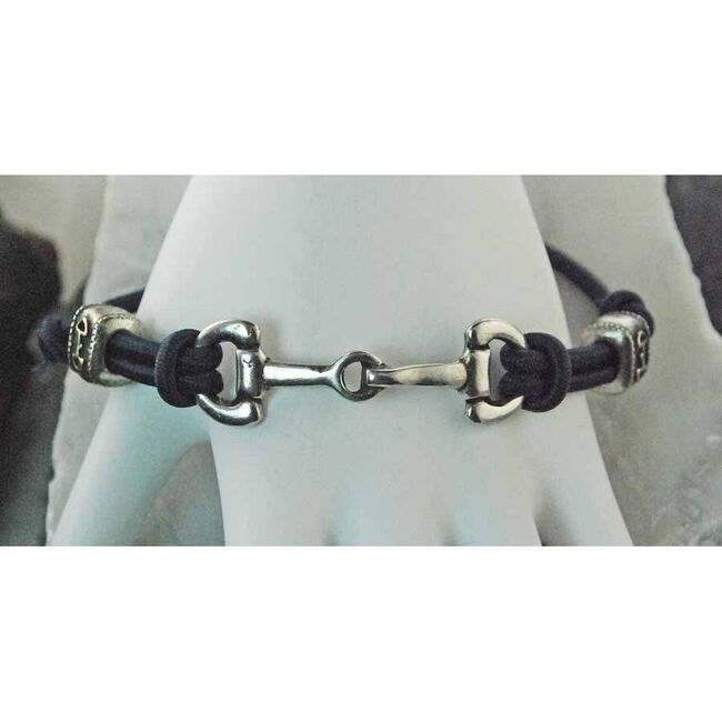 Finishing Touch of Kentucky Retro Silver Snaffle Bit Bungee Bracelet Gray image number null