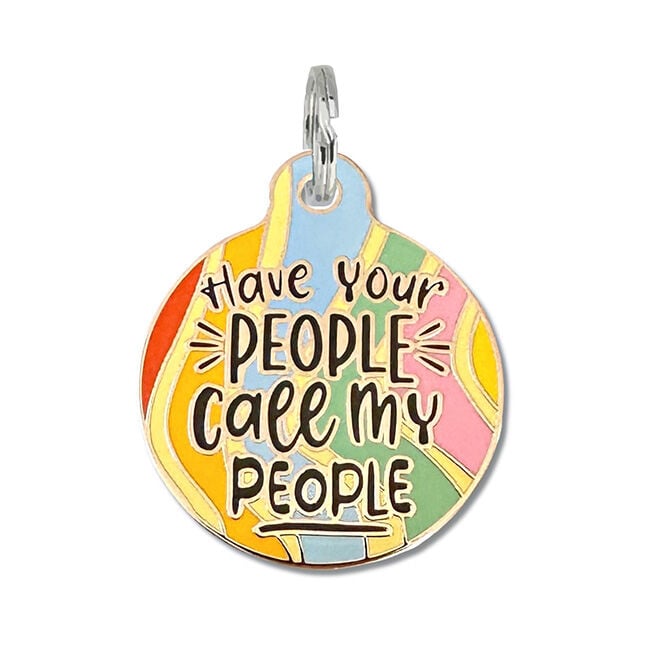 Bad Tags Dog ID Tag - Have Your People Call My People - Blue Multi image number null