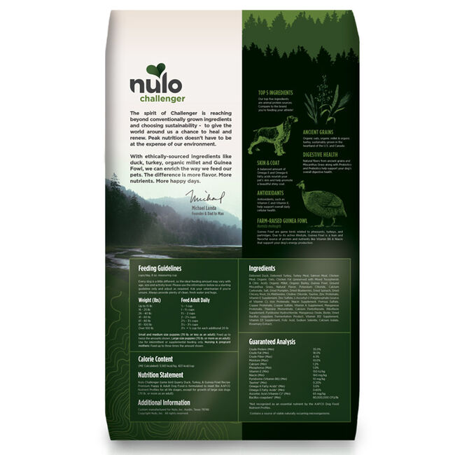 Nulo Challenger High-Meat Dog Kibble Duck, Turkey & Guinea Fowl image number null