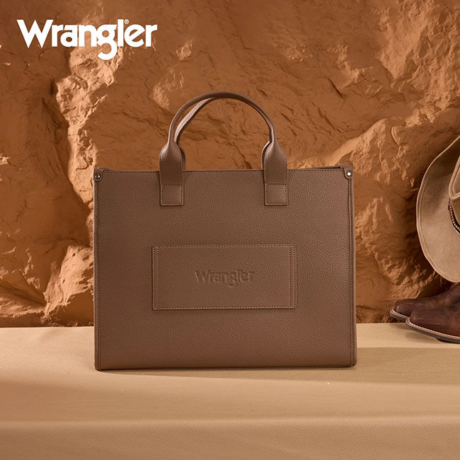 Wrangler Structured Crossbody Work Tote with Pouch - Camel image number null