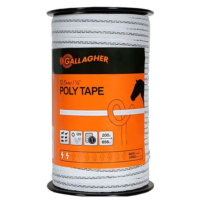 Gallagher 1/2" x 656' Polytape - White/Green image number null