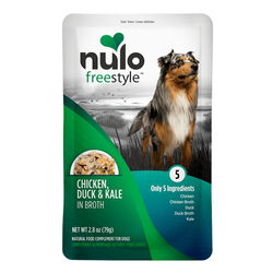 Nulo FreeStyle Meaty Topper for Dogs - Chicken, Duck & Kale in Broth Recipe - 2.8 oz