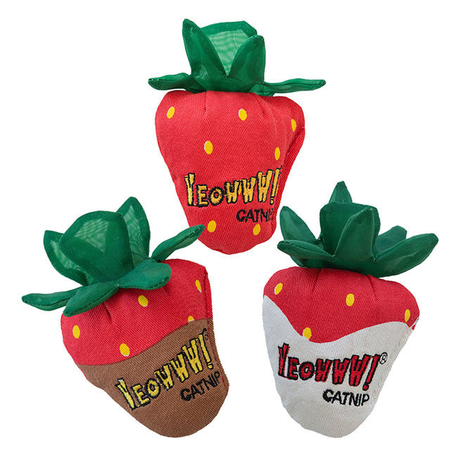 Yeowww! Catnip Strawberries - 3-Pack image number null