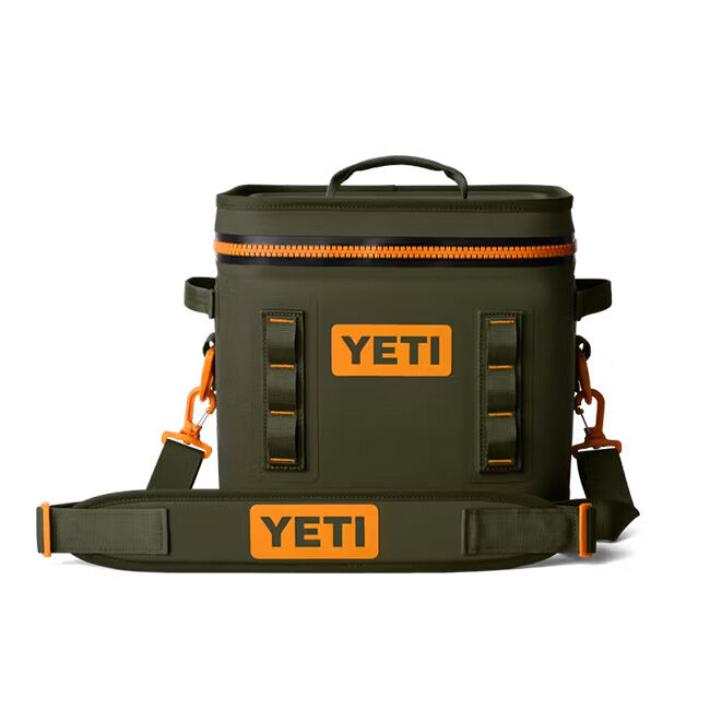 YETI Hopper Flip 12 Soft Cooler - Olive/King Crab Orange image number null