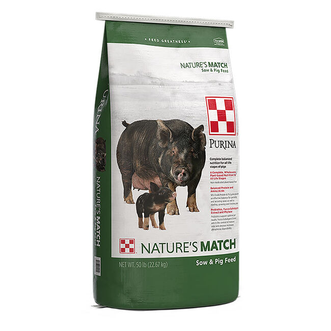 Purina Nature's Match Sow & Pig Complete Feed  image number null