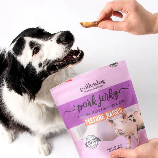 Polkadog Pork Jerky - Natural Pasture-Raised Jerky for Dogs & Cats image number null
