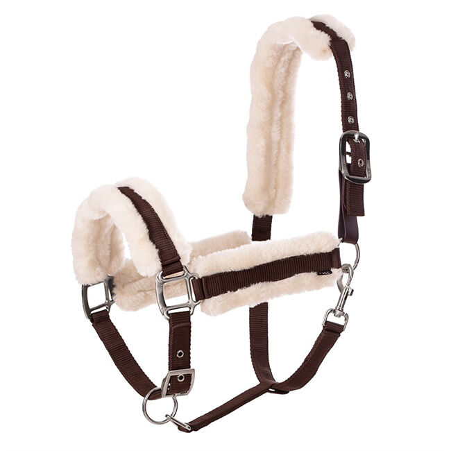 Equinavia Valkyrie Ultra Fleece Breakaway Halter - Brown/Ivory image number null