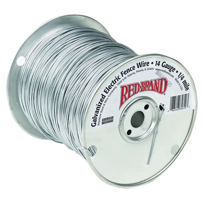 Red Brand 14 ga Galvanized Electric Fence Wire - 1/4 Mile Length image number null