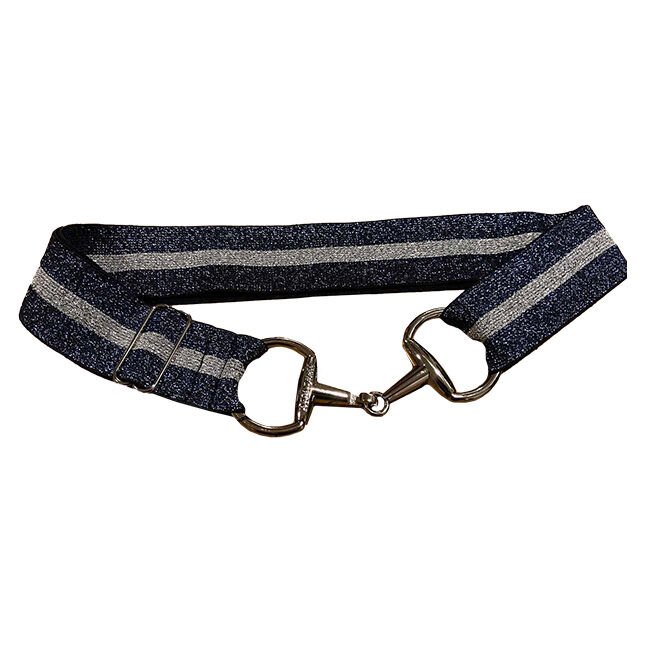 Anademi Stretch Belt with Silver-Tone Bit Buckle - Shimmers image number null