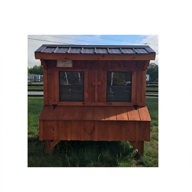 Amish Built Chicken Coops 5' x 6' Chicken Coop with Bronze Roof & Wheels image number null