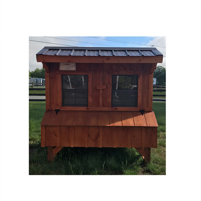 Amish Built Chicken Coops 5' x 6' Chicken Coop with Bronze Roof and Wheels image number null