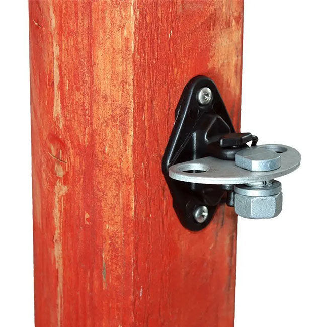 Powerfields 3-Way Gate Connector for Wood Post - Black image number null