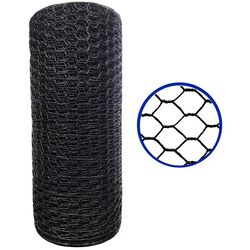 Jackson Wire Vinyl Coated Hex Netting, Black, 50' x 48" x 1"