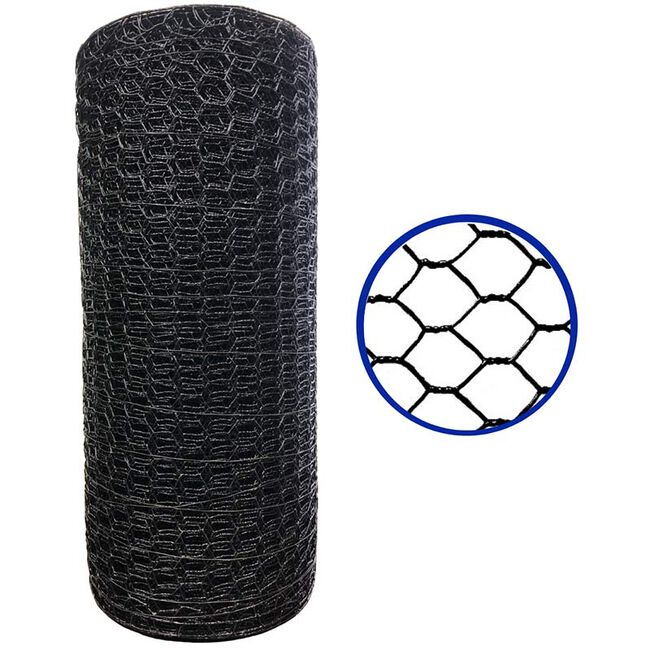Jackson Wire Vinyl Coated Hex Netting-Black-50'-48"-1" image number null