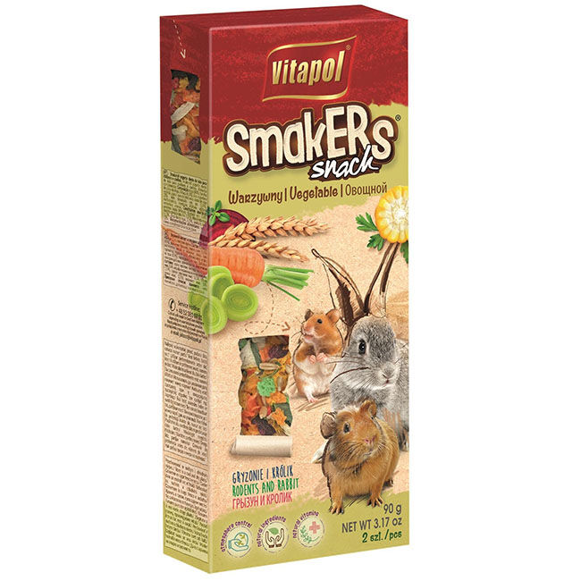 Vitapol Smakers Treat Sticks for Rodents & Rabbits - 2-Pack - Vegetable Recipe image number null