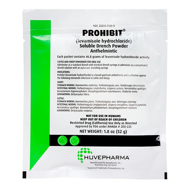 Huvepharma Prohibit - Soluble Drench Dewormer for Cattle & Sheep image number null