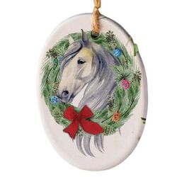 The Traveled Lane White Horse Ornament