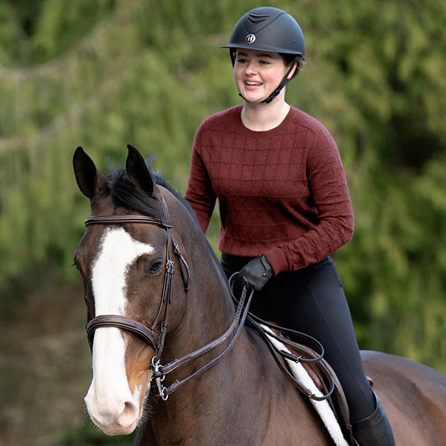 Kerrits Women's Bit of Diamond Crew Neck Sweater - Amberspice image number null