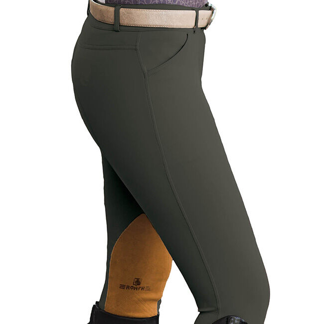 Romfh Women's Willow Knee Patch Euroseat Breech - Dark Olive image number null