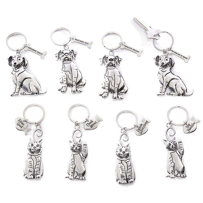 GiftCraft Cat & Dog Keychain - Assorted image number null