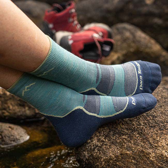 Darn Tough Women's Light Hiker Micro Crew Lightweight Hiking Sock - Aqua image number null