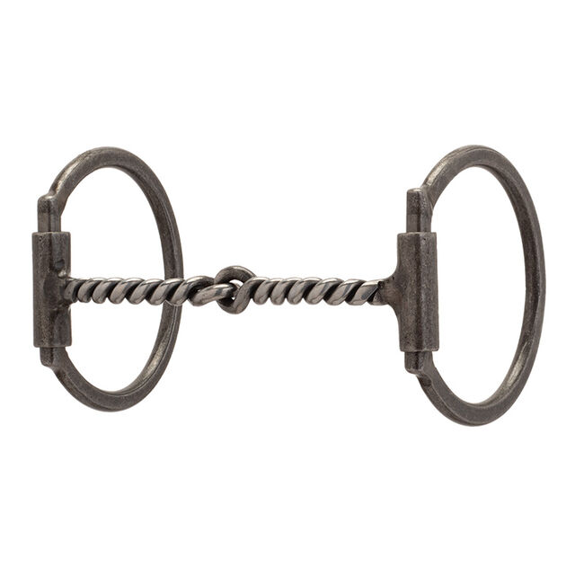 Weaver Equine Pro Series Offset D-Ring Buffed Black Snaffle Bit image number null