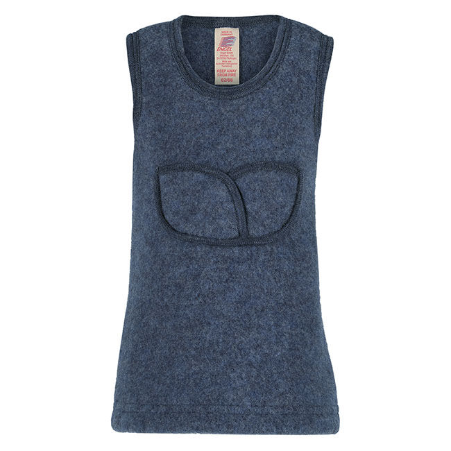 Engel Baby 100% Merino Wool Dress with Applique - Blue Melange image number null
